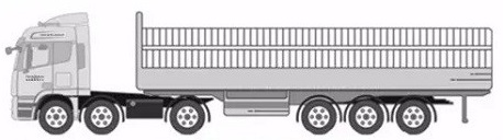 雙轉一拖三13米貨車核載圖